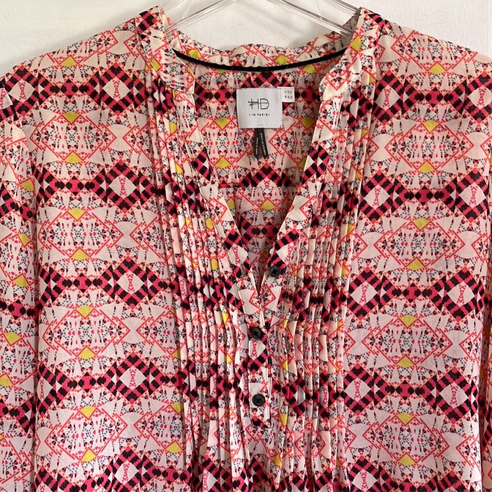 Anthropologie Brand (HD in Paris) Geometric Print Popover L-Sleeve